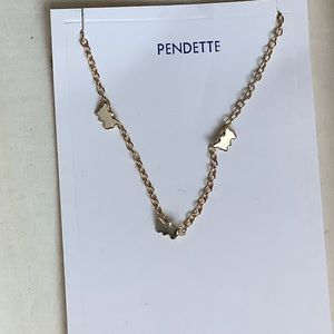 New vintage butterfly trio minimalist pendette pendant necklace